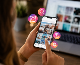 Instagram search queries optimization with a smartphone and social media interface
