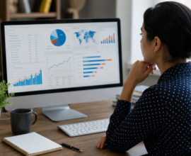 SEO professional analyzing keyword research and competitor data
