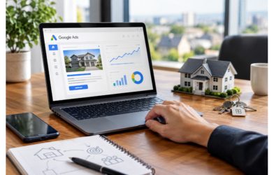 Google Ads for real estate showing property advertising and PPC campaign performance