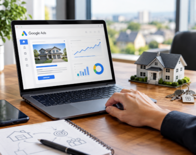 Google Ads for real estate showing property advertising and PPC campaign performance