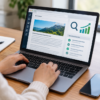 Person optimizing website content for better search engine rankings